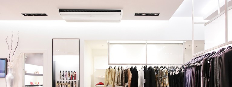 Toepassing energievriendelijke onderbouwairco van General in kledingwinkel